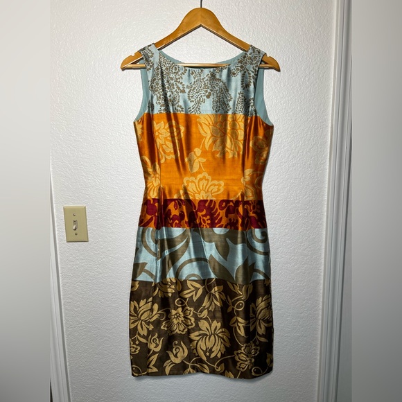 Oscar De La Renta Sleveless Floral Cocktail Dress - Picture 1 of 7